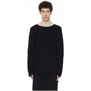 Шерстяной пуловер с внешним швом XL Isaac Sellam. Цвет: черный