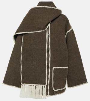 Жакет-шарф с вышивкой Toteme, коричневый Totême