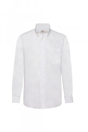 Оксфордская рубашка с длинным рукавом , белый Fruit of the Loom