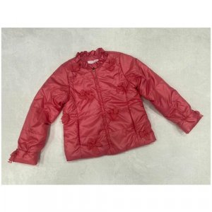 Джинсовая куртка , размер 122, коралловый Colabear. Цвет: коралловый