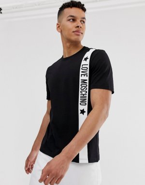 Черная футболка с бандановым логотипом -Черный Love Moschino