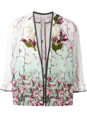 Пиджак с цветочной вышивкой Antonio Marras. Цвет: телесный
