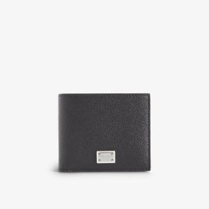 Кожаный кошелек с фирменной бляшкой , черный Dolce & Gabbana