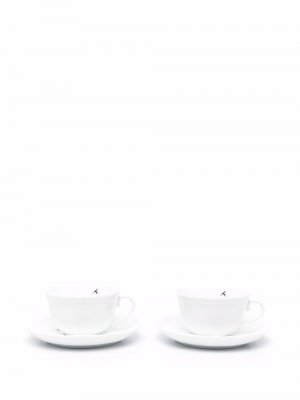 Чайная пара с логотипом из коллаборации Ginori 1735 Off-White. Цвет: белый