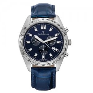 Наручные часы Classic, синий, серебряный Claude Bernard. Цвет: синий