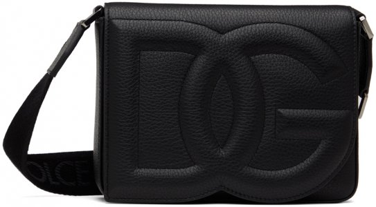 Черная сумка через плечо с логотипом DG среднего размера Dolce&Gabbana