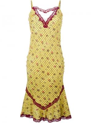 Платье на бретельках John Galliano Vintage. Цвет: жёлтый и оранжевый