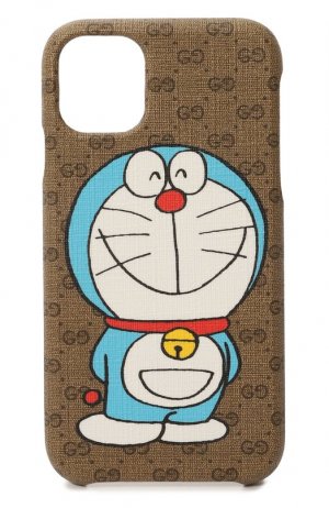 Чехол Doraemon x для iPhone 11 Gucci. Цвет: бежевый