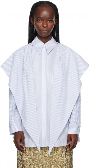 Сине-белая рубашка с острым воротником Simone Rocha