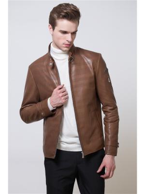 Перфорированная кожаная куртка ALFREDO GALLIANO. Цвет: светло-коричневый