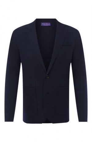 Шерстяной пиджак Ralph Lauren. Цвет: синий