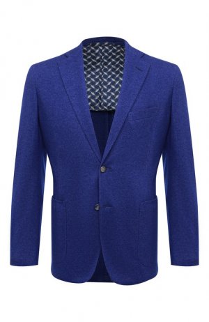 Пиджак из кашемира и шелка Zilli. Цвет: синий