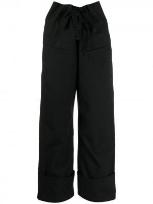 Укороченные брюки с завязками LOEWE. Цвет: черный