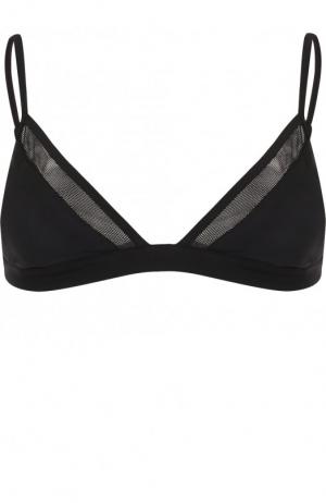 Треугольный бра с перфорированными вставками Calvin Klein Underwear. Цвет: черный