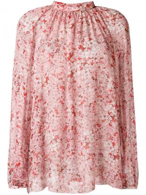 Блузка с цветочным принтом Giamba. Цвет: розовый