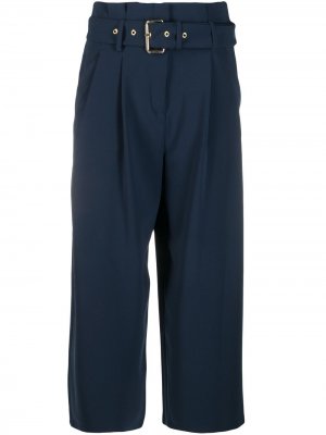 Укороченные брюки с поясом Michael Kors. Цвет: синий