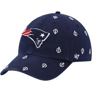 Женская регулируемая шляпа темно-синего цвета 47 New England Patriots Team Confetti Clean Up Unbranded