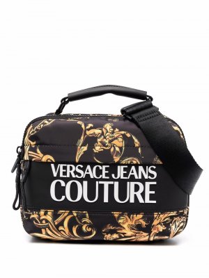 Сумка на плечо с узором Versace Jeans Couture. Цвет: черный