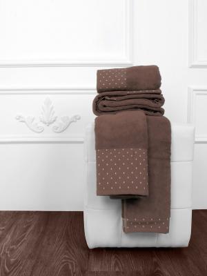 Махровое полотенце Горошки, 50*90 см, в подарочной коробке Тет-а-Тет. Цвет: коричневый