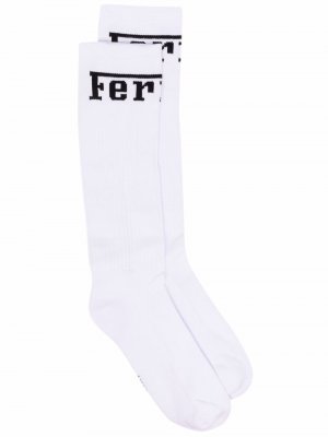 Logo-knit socks Ferrari. Цвет: белый
