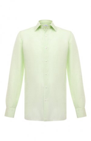 Льняная рубашка Giampaolo. Цвет: зелёный