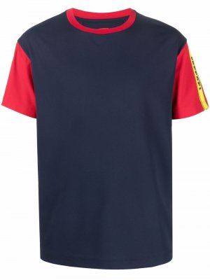 Logo-print colour-block T-shirt Ferrari. Цвет: синий