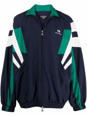 Спортивная куртка с логотипом Balenciaga. Цвет: синий