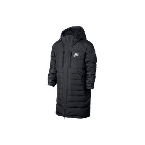 Casual Long Down Jacket Knee-Length Winter Men Outerwear Black 807394-011 Nike