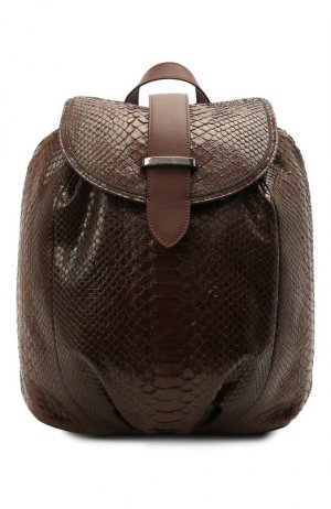 Рюкзак из кожи питона Brunello Cucinelli. Цвет: коричневый