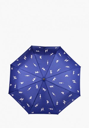 Зонт складной и брелок Flioraj с проявляющимся рисунком. Цвет: синий