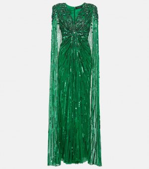 Украшенное платье с открытыми плечами JENNY PACKHAM, зеленый Packham