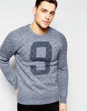 Пуловер со стеганой вставкой спереди и на плечах Scotch & Soda. Цвет: серый