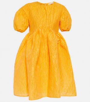 Мини-платье Cloqué из фактурной смеси льна CECILIE BAHNSEN, оранжевый Bahnsen