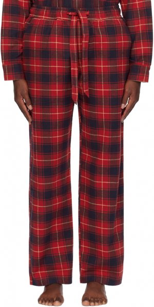 Красные пижамные брюки в шотландскую клетку Tekla