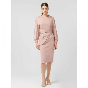 Платье, в классическом стиле, прилегающее, миди, подкладка, размер 42, розовый Lo. Цвет: розовый