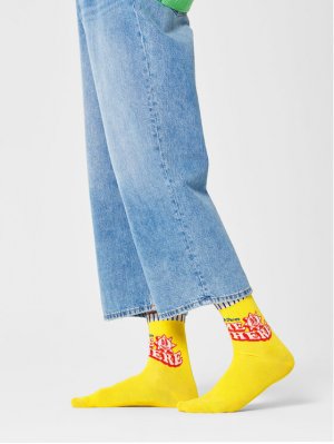 Высокие женские носки , желтый Happy Socks