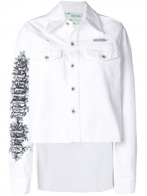 Джинсовая куртка с вышивкой на рукаве Off-White