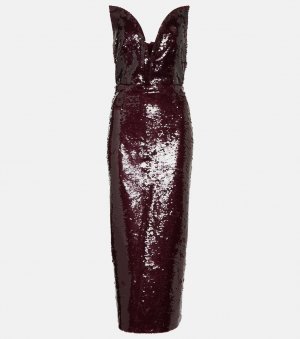 Платье-бандо миди с пайетками ROLAND MOURET, фиолетовый Mouret