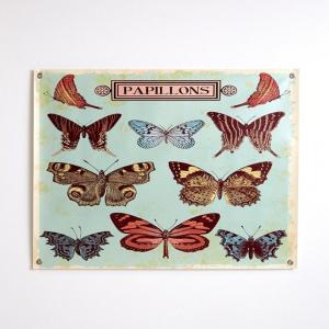 Плакат винтажный с рисунком бабочки, Amos La Redoute Interieurs. Цвет: набивной рисунок