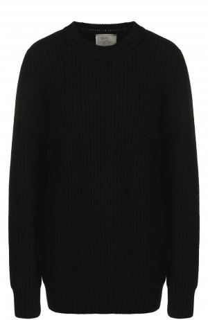 Однотонный кашемировый пуловер с круглым вырезом Hillier Bartley. Цвет: чёрный