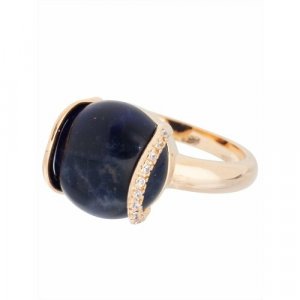 Кольцо помолвочное , содалит, размер 18, синий Lotus Jewelry. Цвет: синий