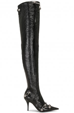Ботинки Cagole Over Knee, цвет Black & Crystal Balenciaga