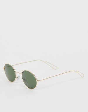 Овальные солнцезащитные очки Trip-Золотой Weekday