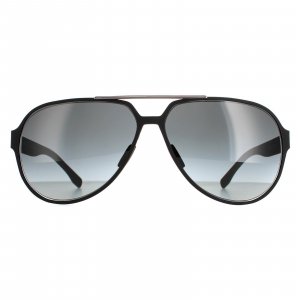 Солнцезащитные очки Aviator матово-черные рутениево-серые с градиентом , черный Hugo Boss