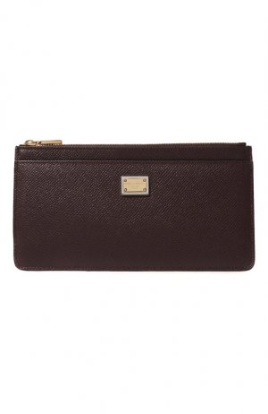 Кожаный футляр для кредитных карт Dolce & Gabbana. Цвет: бордовый