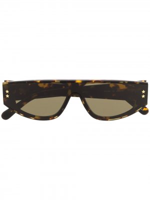 Солнцезащитные очки в квадратной оправе черепаховой расцветки Stella McCartney Eyewear. Цвет: коричневый