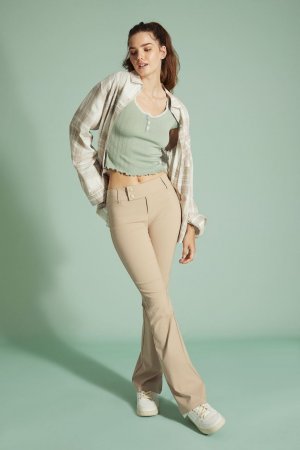 Расклешенные брюки с заниженной талией , бежевый H&M