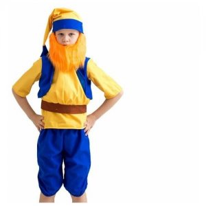 Карнавальный костюм Гном в жилете, 5-7 лет, Бока. Цвет: желтый/синий