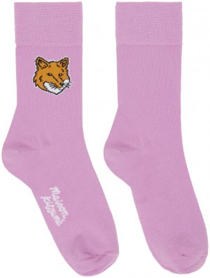 Фиолетовые носки с головой лисы Maison Kitsune Kitsuné