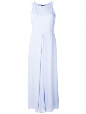 Длинное платье со складками Emporio Armani. Цвет: синий